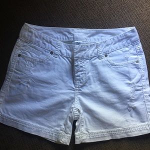 White jean shorts